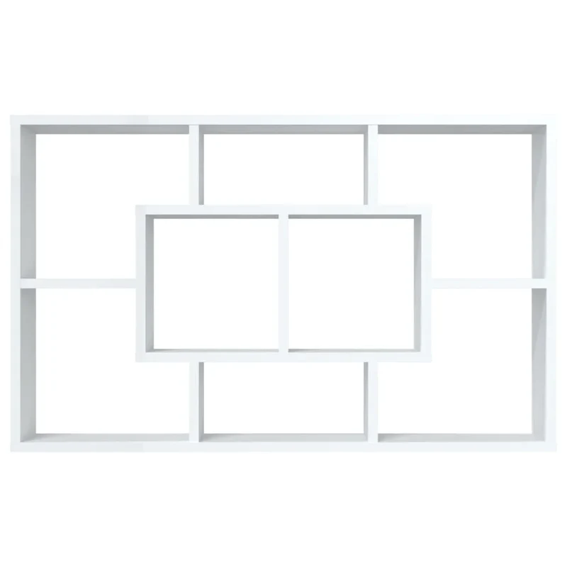 Etagère murale bois blanc compartimentée