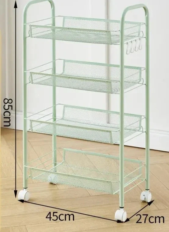 Etagère sur roulettes avec plateaux de rangement troués amovibles