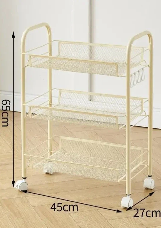 Etagère sur roulettes avec plateaux de rangement troués amovibles
