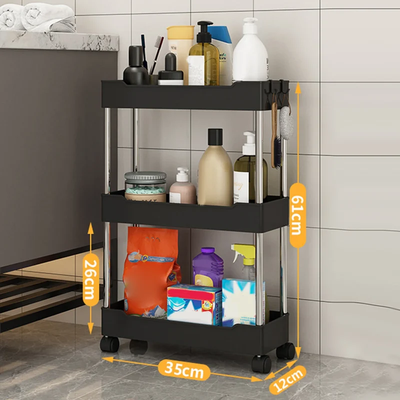 Etagère sur roulettes à plusieurs bacs de rangement