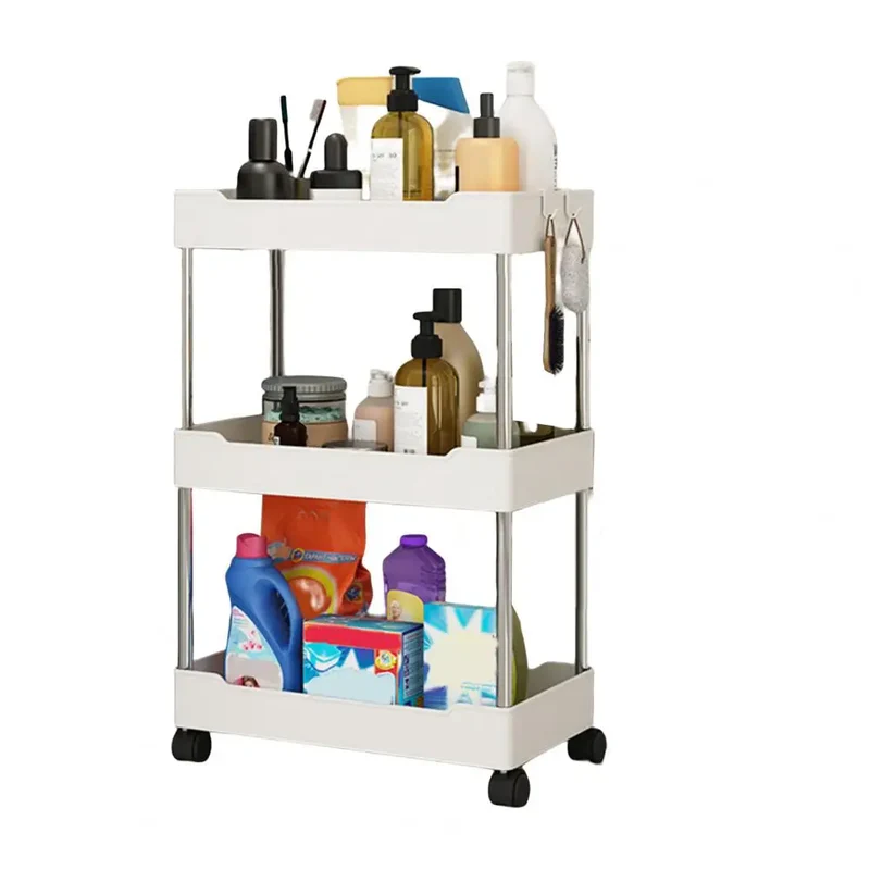 Etagère sur roulettes à plusieurs bacs de rangement