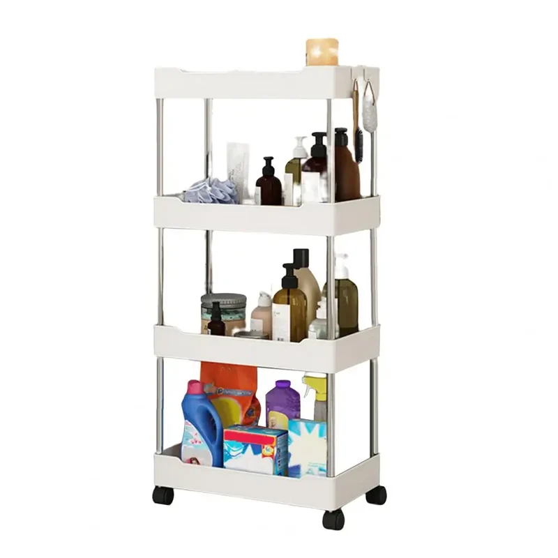 Etagère sur roulettes à plusieurs bacs de rangement