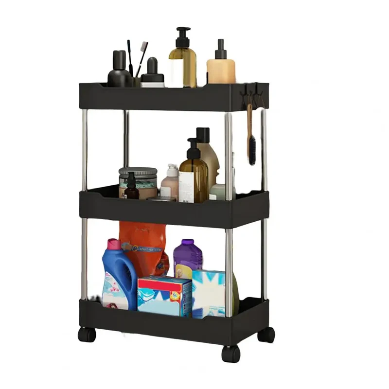 Etagère sur roulettes à plusieurs bacs de rangement