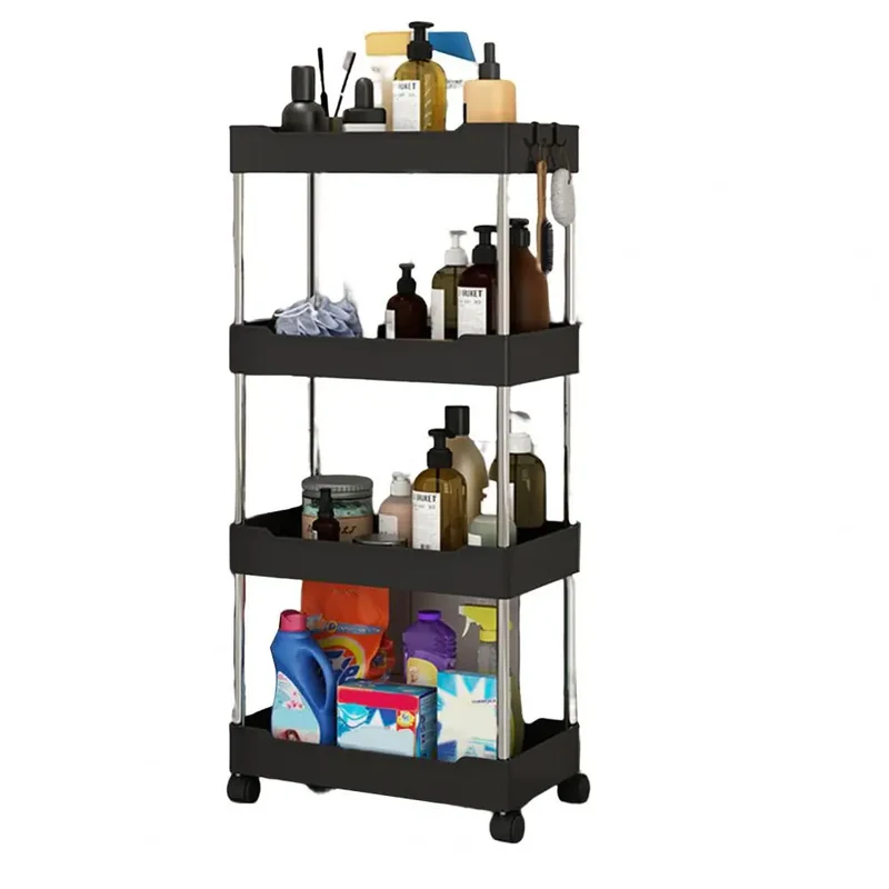 Etagère sur roulettes à plusieurs bacs de rangement