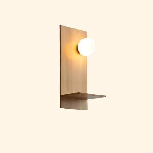 Etagère murale bois a éclairage led intégré