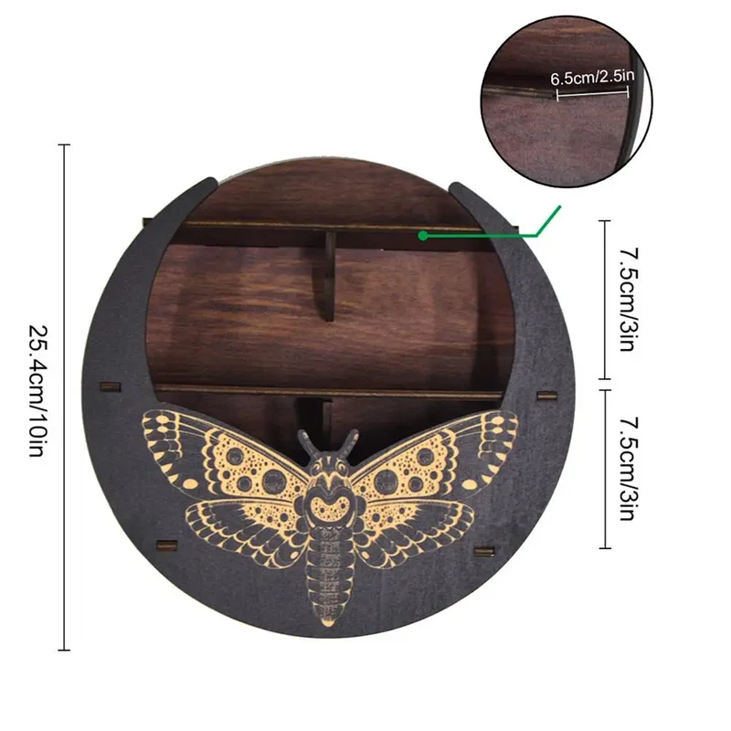 Etagère murale en bois noir modèle lune