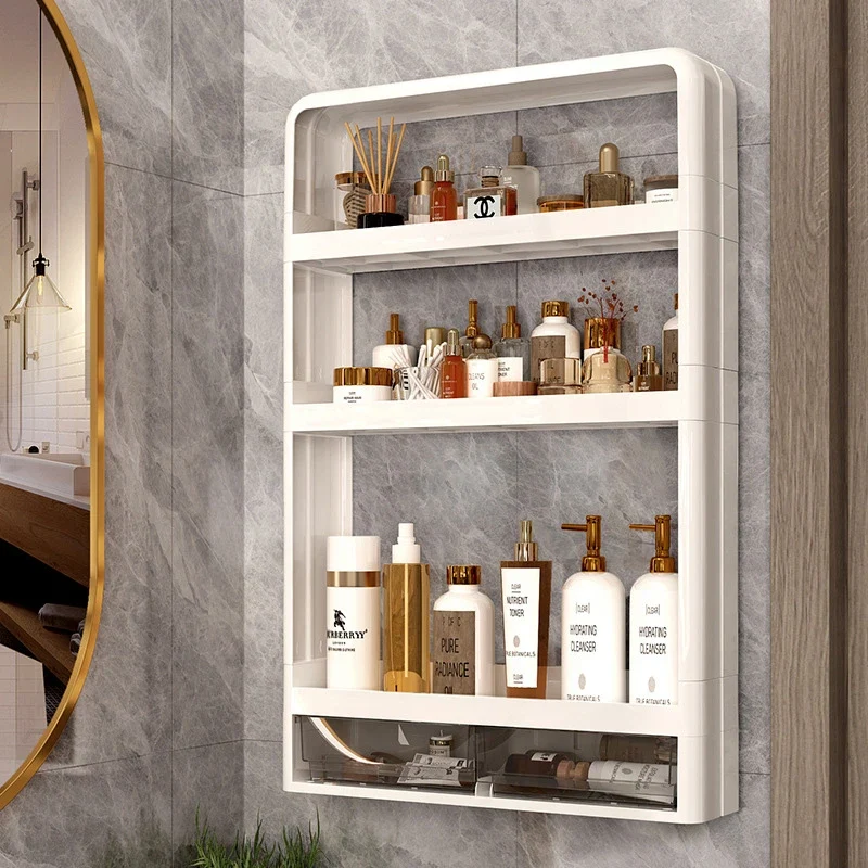 Meuble étagère murale salle de bain en résine multiples niveau