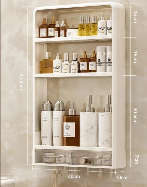 Meuble étagère murale salle de bain en résine multiples niveau
