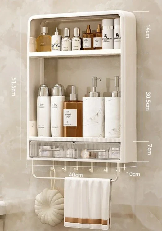 Meuble étagère murale salle de bain en résine multiples niveau
