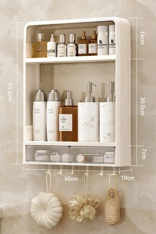 Meuble étagère murale salle de bain en résine multiples niveau