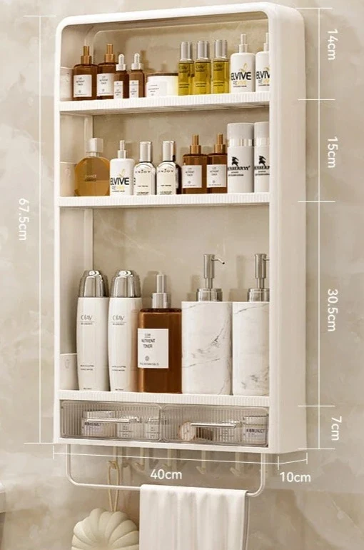 Meuble étagère murale salle de bain en résine multiples niveau