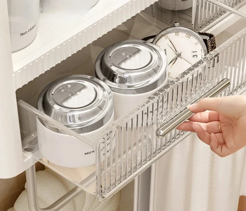 Meuble étagère murale salle de bain en résine multiples niveau