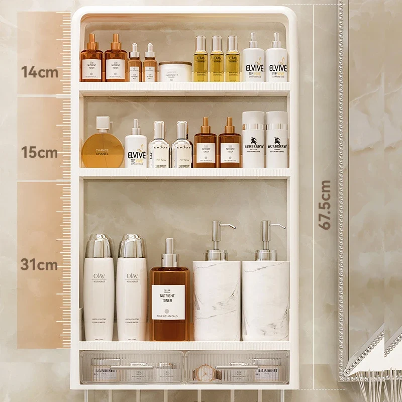 Meuble étagère murale salle de bain en résine multiples niveau