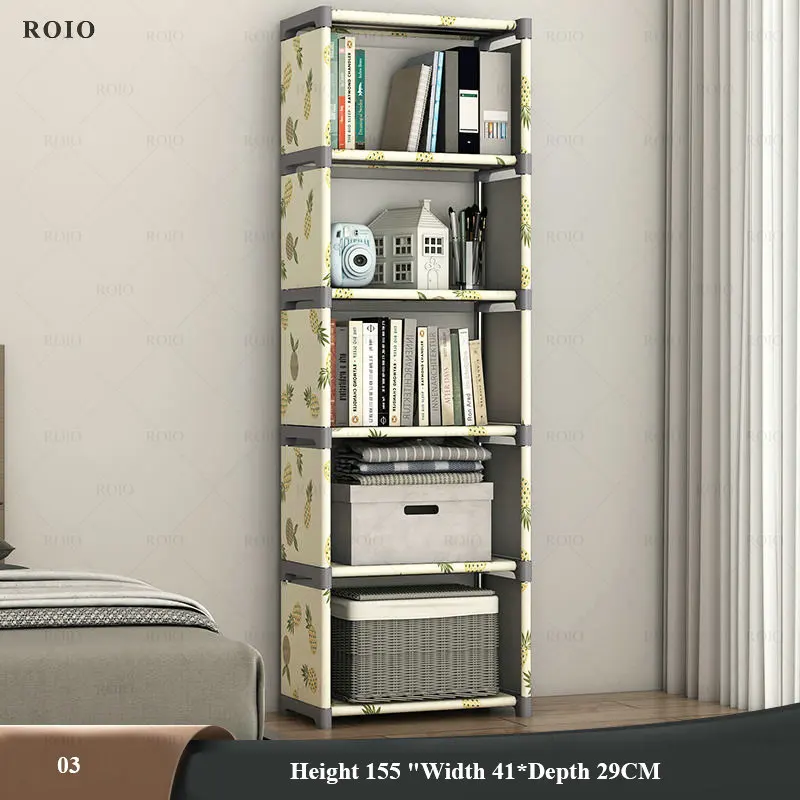 Etagère de rangement modulable en métal et textilène