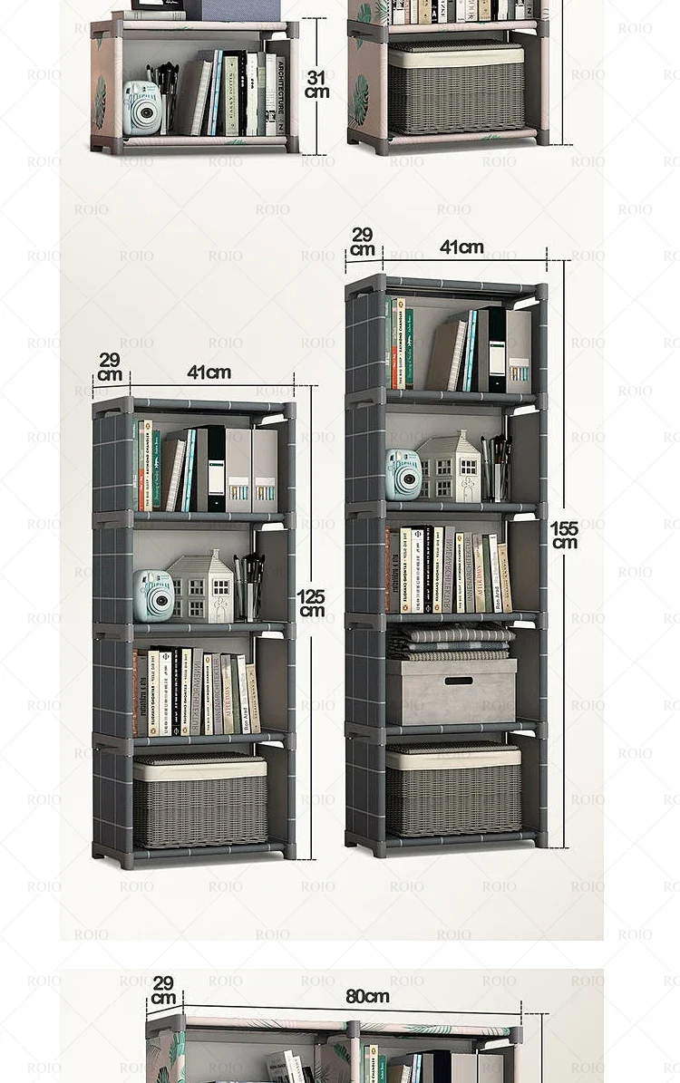Etagère de rangement modulable en métal et textilène