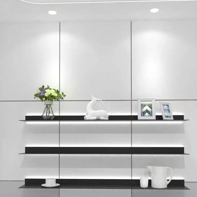 Etagère murale design flottante en métal lumineuse