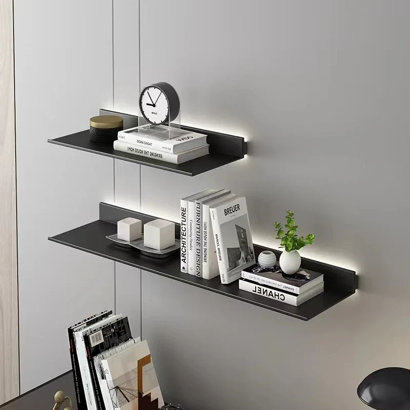 Etagère murale design flottante en métal lumineuse