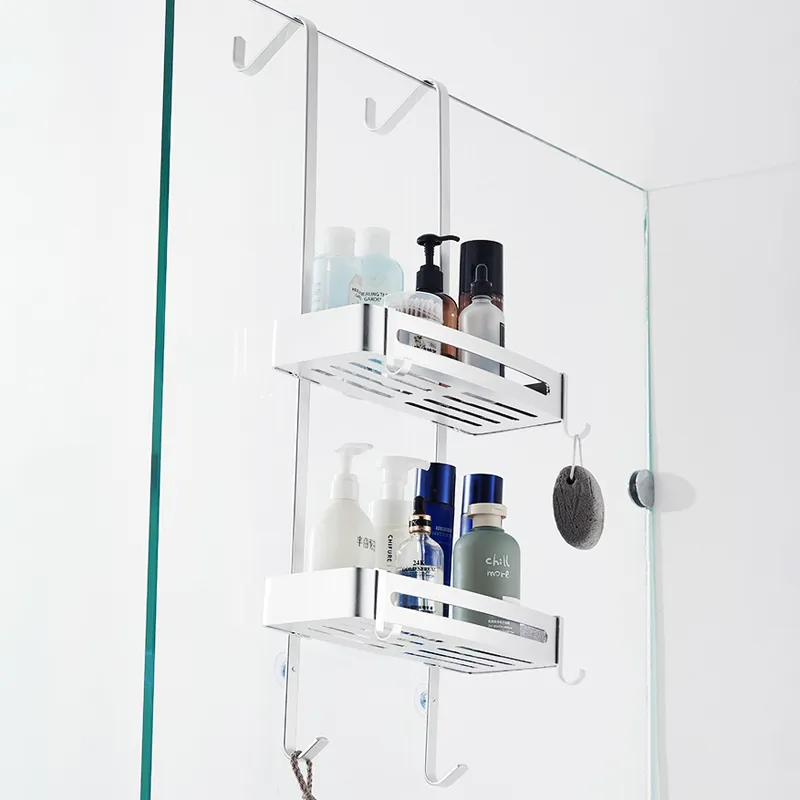 Etagère suspendue en métal pour salle de bain fixation crochets