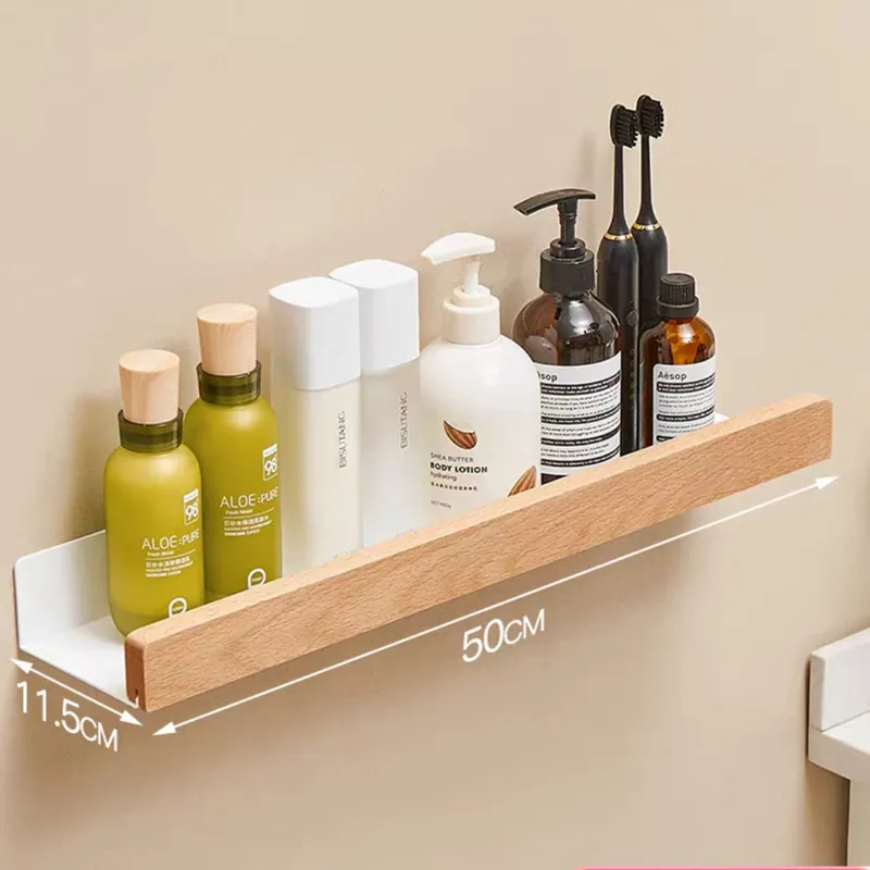 Etagère murale pour salle de bain scandinave métal et bois