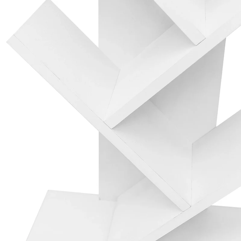 Etagère bibliothèque verticale blanche en quiconce arbre à livres