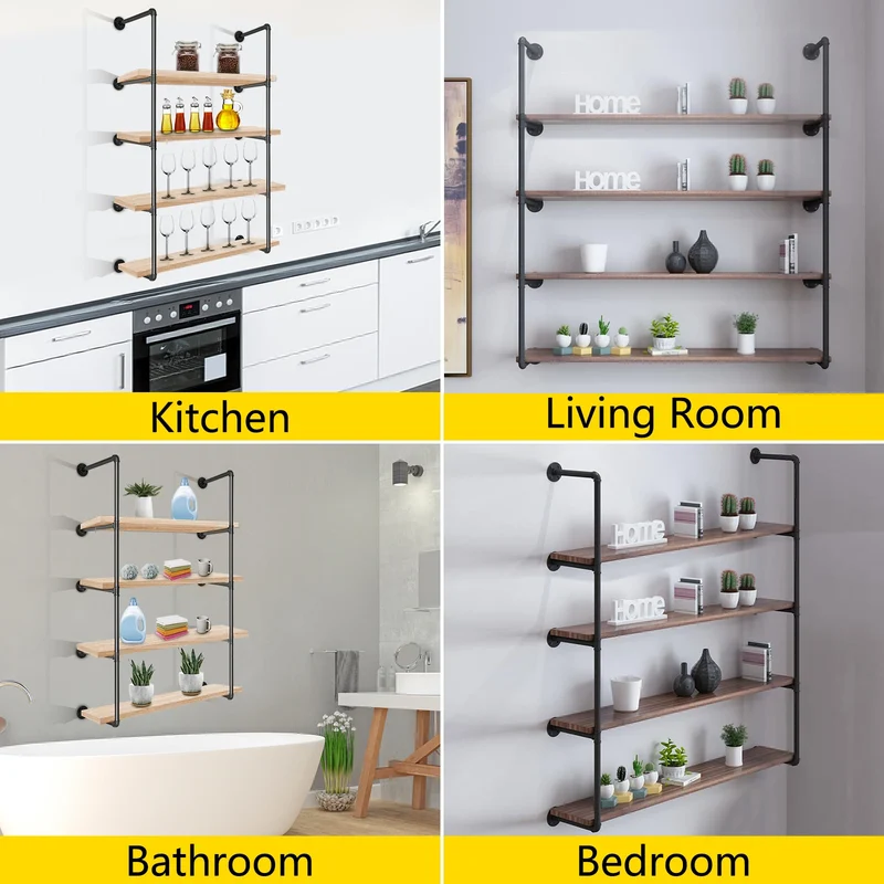 Etagère murale industrielle bois et métal ESHELVE