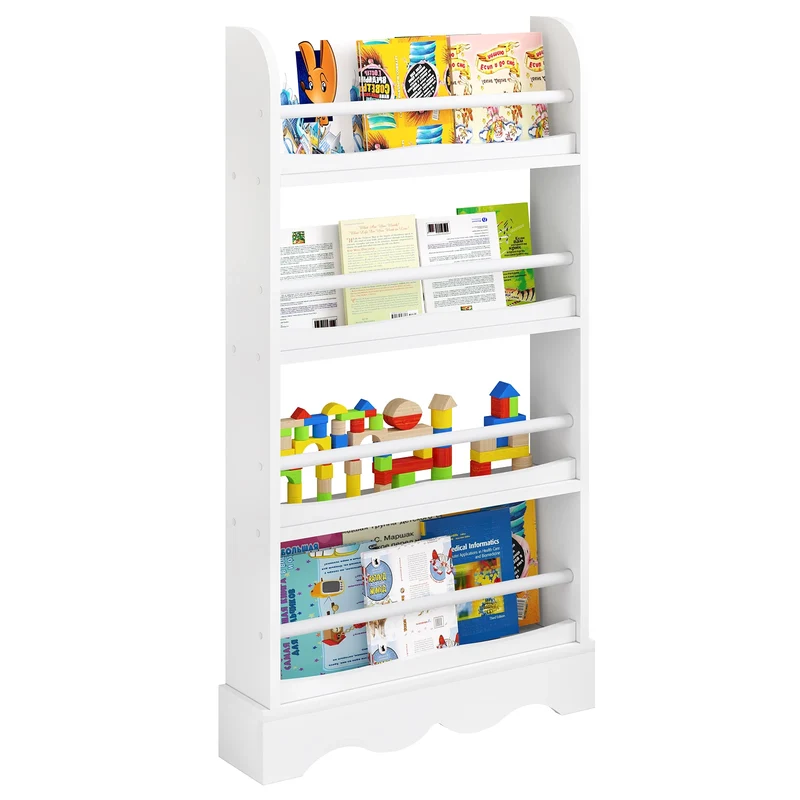 Etagère bibliothèque en bois blanc à poser pour chambre d'enfant