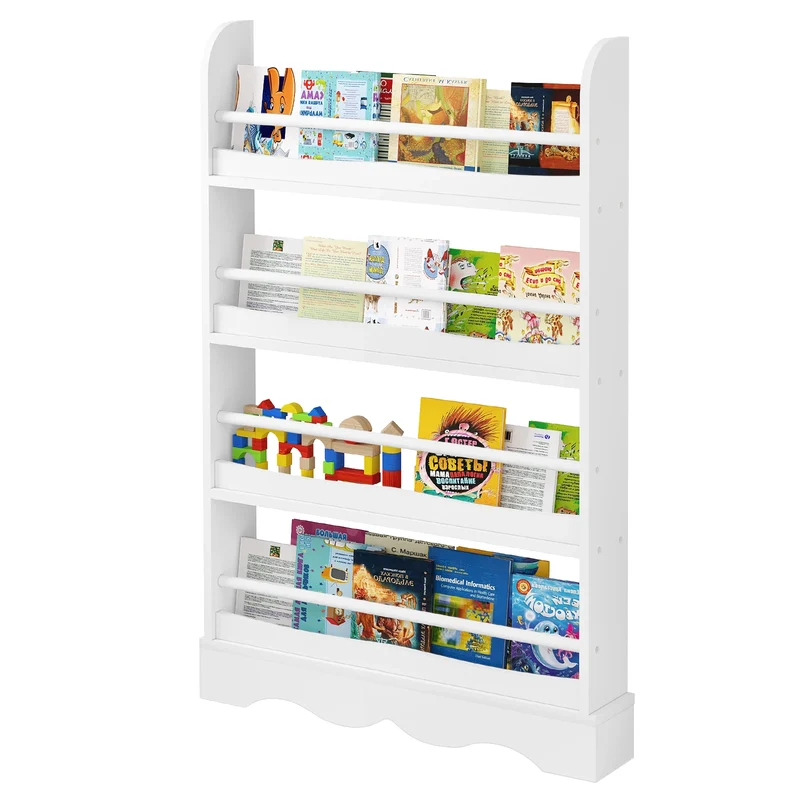Etagère bibliothèque en bois blanc à poser pour chambre d'enfant