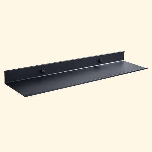 Etagère murale en métal noir flottante sans percer