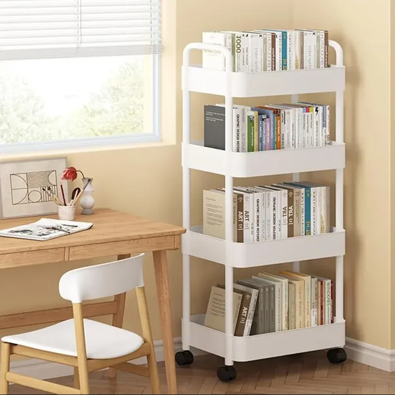 Etagère sur roulettes noires moderne en plastique