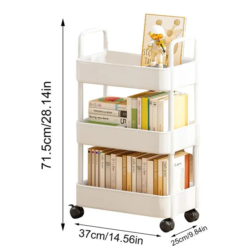 Etagère sur roulettes noires moderne en plastique