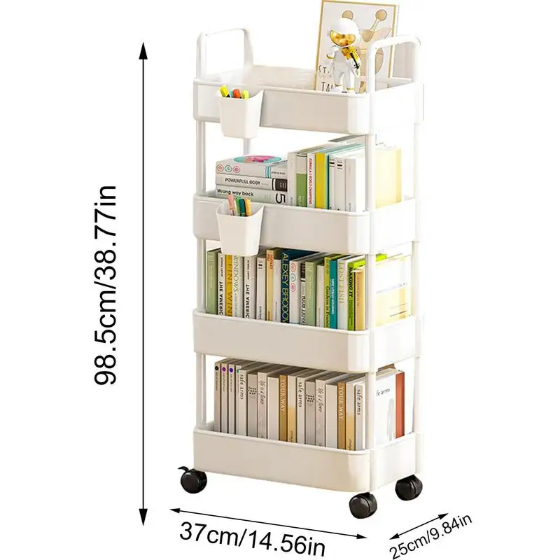 Etagère sur roulettes noires moderne en plastique