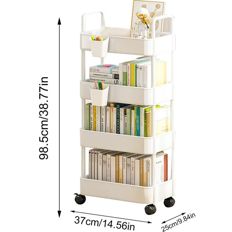 Etagère sur roulettes noires moderne en plastique