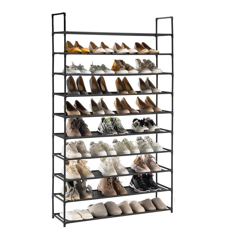 Etagère chaussures métal noir 10 niveaux