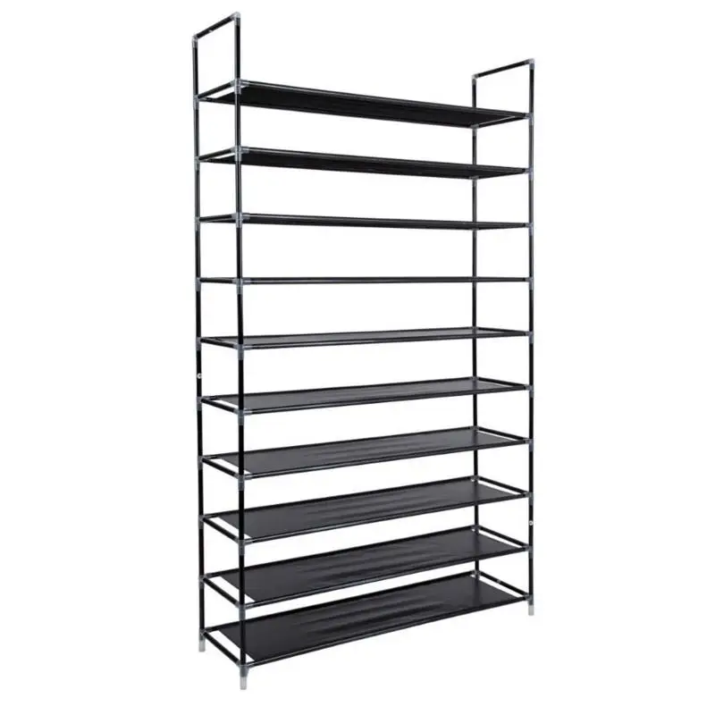 Etagère chaussures métal noir 10 niveaux