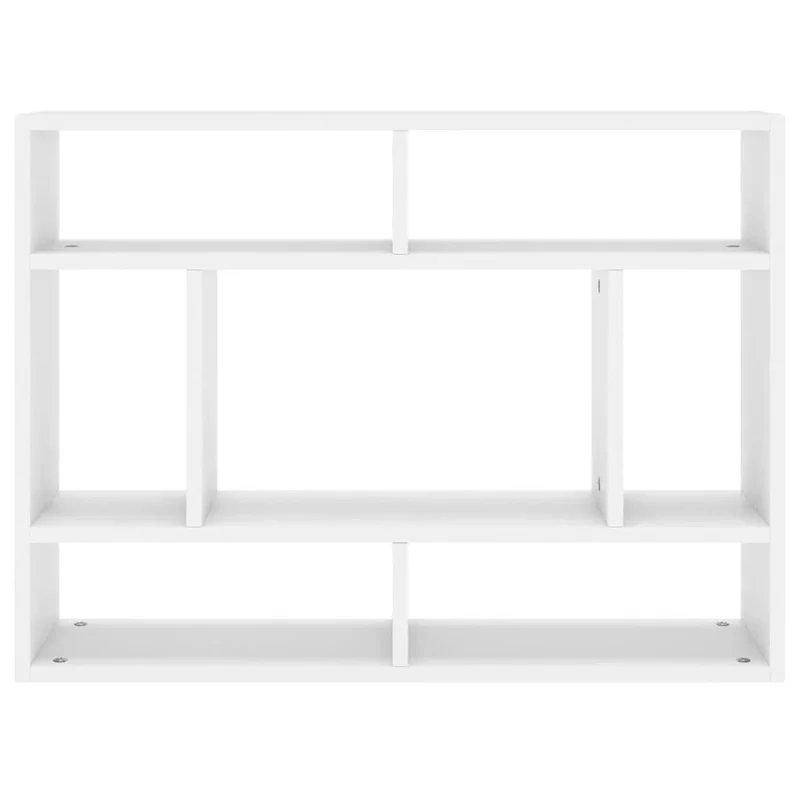 Etagère murale bois blanc sept compartiments
