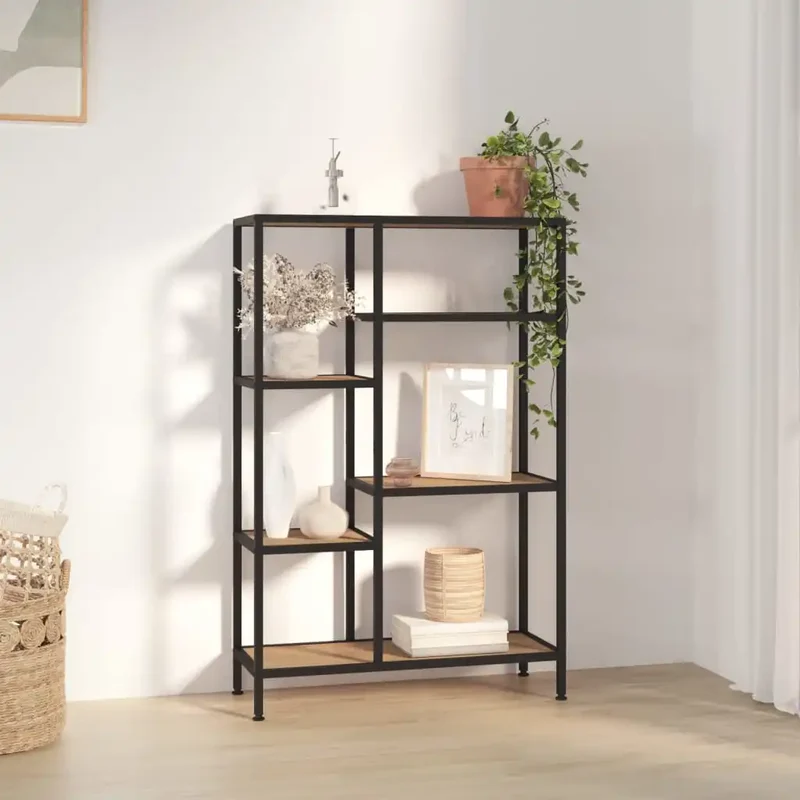 Etagère sur pieds métal et bois 80x30x120 cm