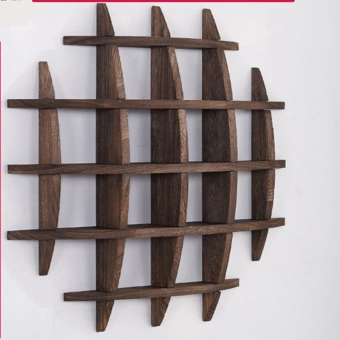 Etagère murale bois présentoir compartimentés