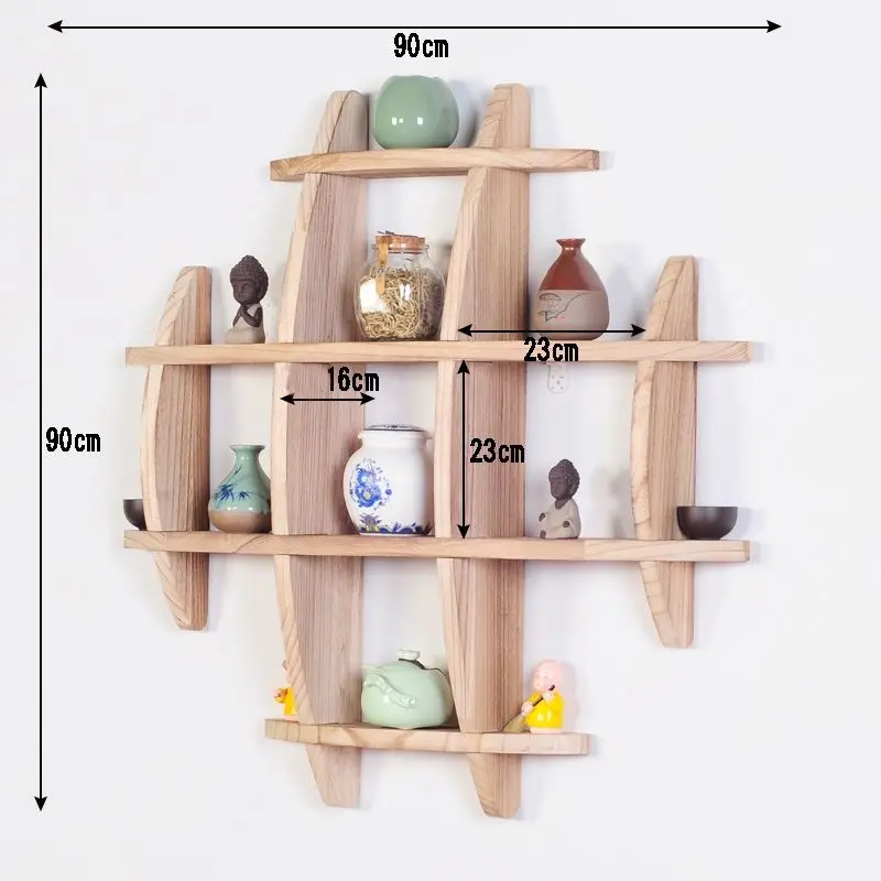Etagère murale bois présentoir compartimentés