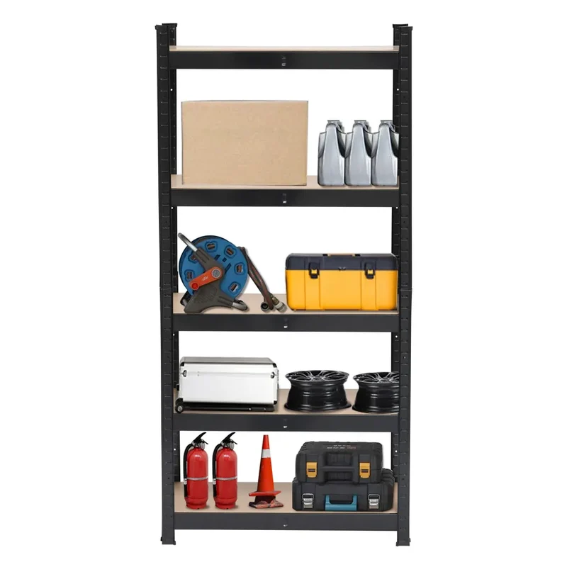 Etagère de rangement métal et bois 5 niveaux