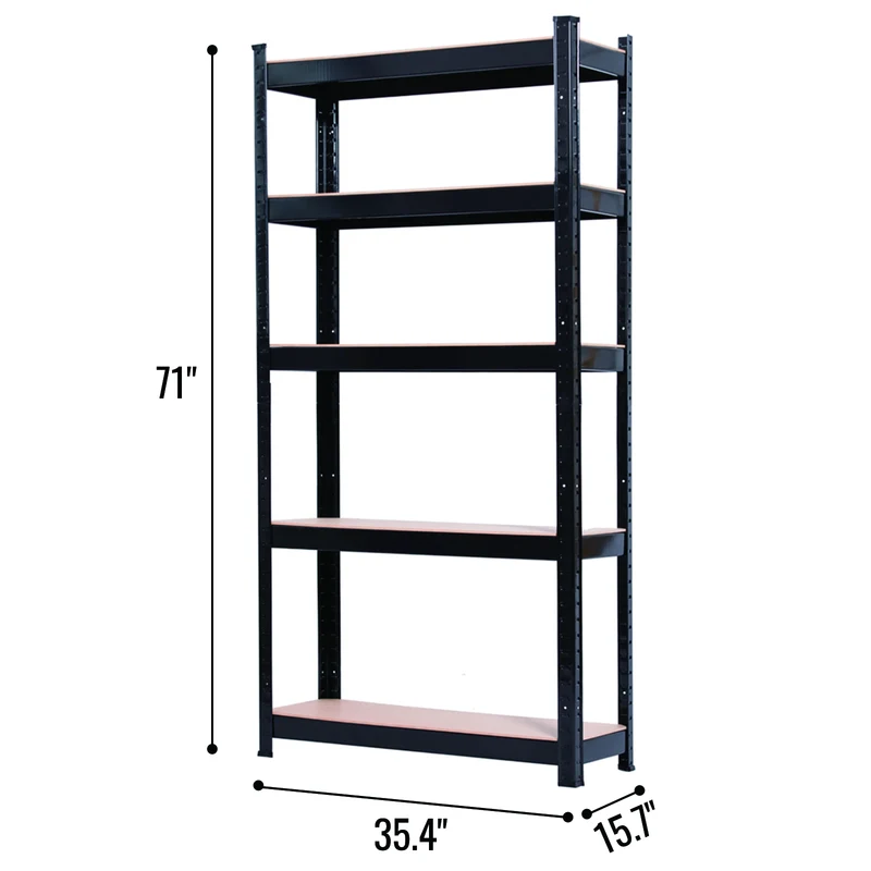 Etagère de rangement métal et bois 5 niveaux