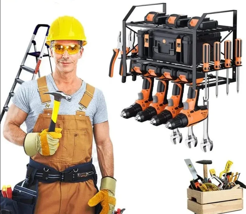 Etagère murale garage en métal rangement outils