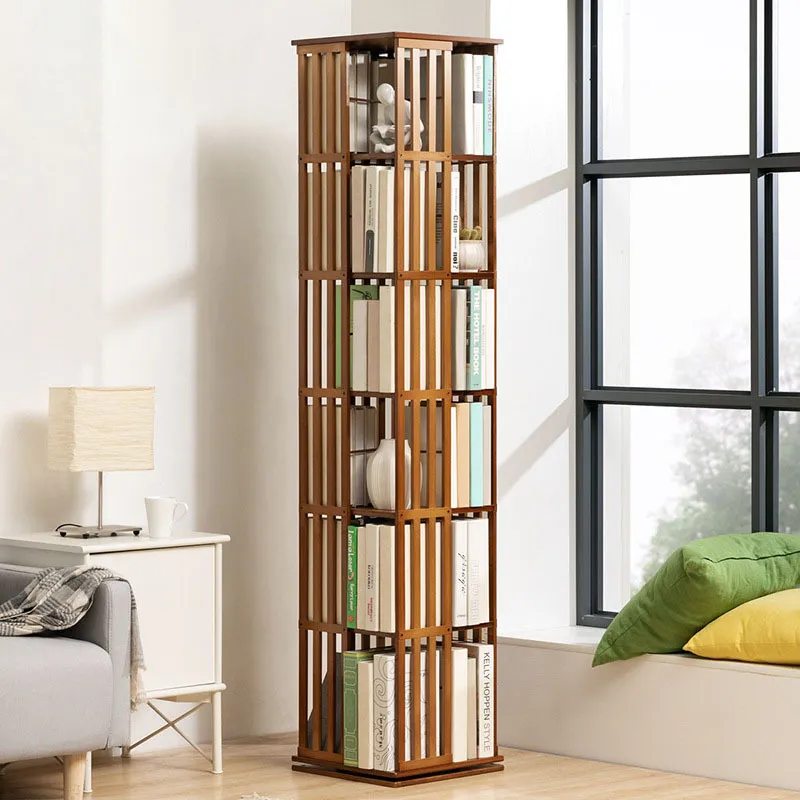 Bibliothèque rotative colonne bois