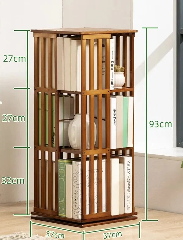 Bibliothèque rotative colonne bois