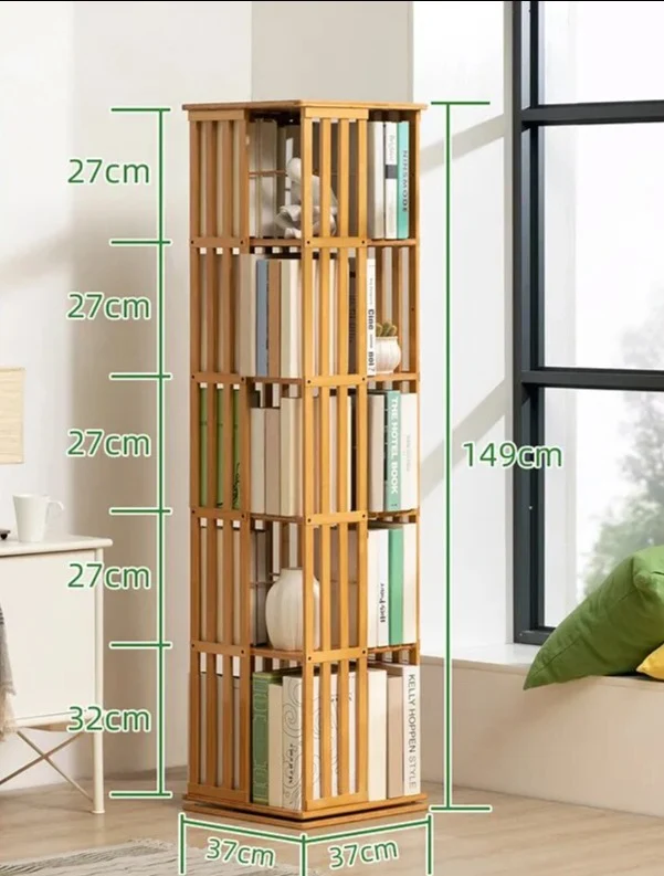 Bibliothèque rotative colonne bois