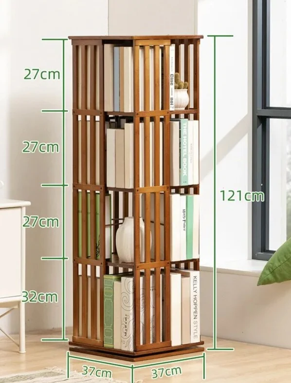 Bibliothèque rotative colonne bois