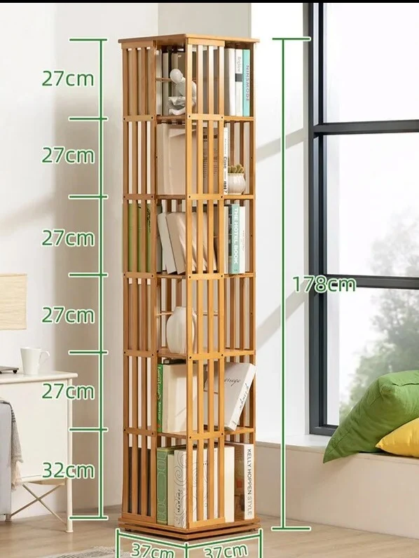 Bibliothèque rotative colonne bois