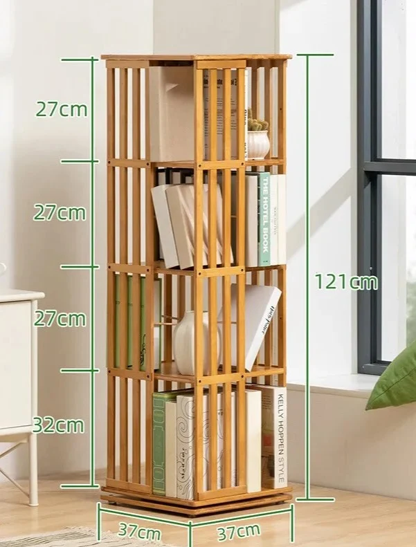 Bibliothèque rotative colonne bois