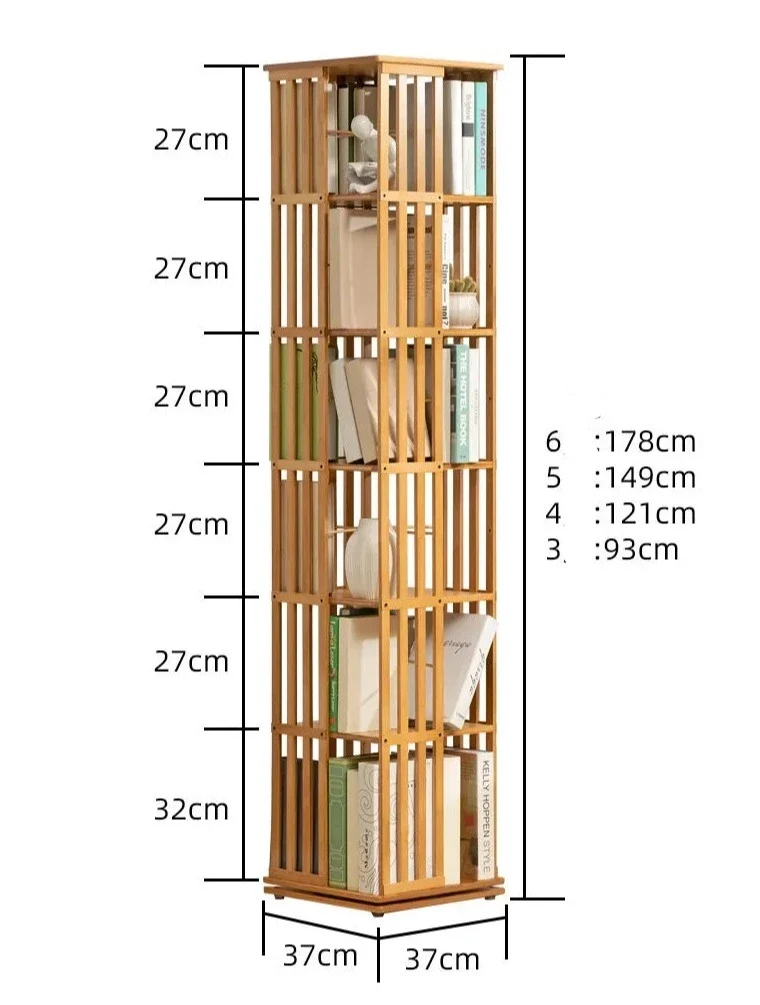 Bibliothèque rotative colonne bois