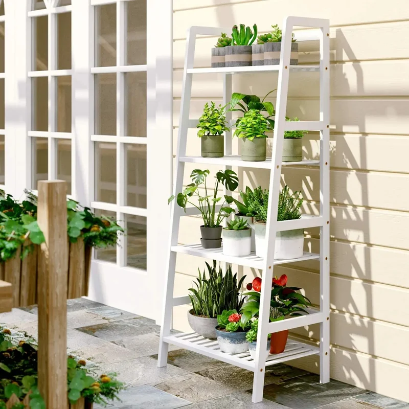 Etagère échelle en bois 4 niveaux