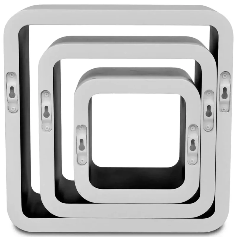 Etagère murale cube blanche et noire gigogne (lot de 3)